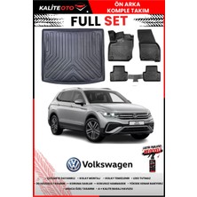 Ko Kaliteoto Tiguan Allspace 2022 Model 6.7 Koltuklar Kapalı 3D Bagaj Havuzu ve Paspas Seti+Lastik Parlatıcı