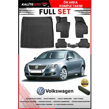 Ko Kaliteoto Volkswagen Passat B6 2005 Model 3D Bagaj Havuzu ve Paspas Seti+Numaratör Hediyeli