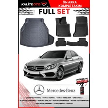Ko Kaliteoto Mercedes C Serisi W205 2016 Model Plastik 3D Bagaj Havuzu ve Paspas Seti+Lastik Parlatıcı