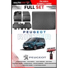 Ko Kaliteoto Peugeot Rifter 2023 Model Seperatör Mevcut 3D Bagaj Havuzu ve Paspas Seti+Lastik Parlatıcı