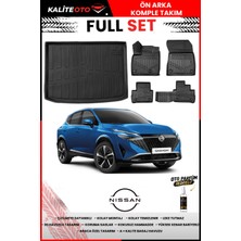 Ko Kaliteoto Nissan Qashqai Benzinli 2024 Model Üst 3D Bagaj Havuzu ve Paspas Seti+Oto Parfümlü