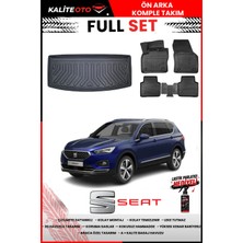 Ko Kaliteoto Seat Tarraco 2022 Model 6.7 Koltuklar Açık 3D Bagaj Havuzu ve Paspas Seti+Lastik Parlatıcı