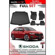 Ko Kaliteoto Skoda Scala 2023 Model 3D Bagaj Havuzu ve Paspas Seti+Lastik Parlatıcı