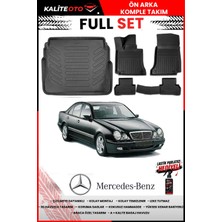 Ko Kaliteoto Mercedes E Serisi W210 1999 Model 3D Bagaj Havuzu ve Paspas Seti+Lastik Parlatıcı