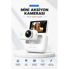 4K Ultra Hd Hareketli Ekranlı Profesyonel Aksiyon Kamerası Manyetik Tutuş Flip Ekran Full Aparat