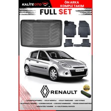 Ko Kaliteoto Renault Clio 3 Kancasız 2011 Model 3D Bagaj Havuzu ve Paspas Seti+Numaratör Hediyeli