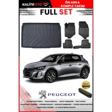 Ko Kaliteoto Peugeot 208 Benzin/dizel 2023 Model 3D Bagaj Havuzu ve Paspas Seti+Numaratör Hediyeli
