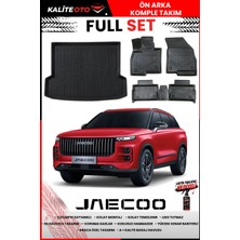 Ko Kaliteoto Jaecoo J7 2026 Model Cepli Kalın Stepneli 3D Bagaj Havuzu ve Paspas Seti+Lastik Parlatıcı