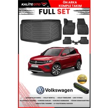 Ko Kaliteoto Volkswagen T-Cross 2023 Model Alt 3D Bagaj Havuzu ve Paspas Seti+Numaratör Hediyeli
