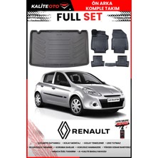 Ko Kaliteoto Renault Clio 3 Kancalı 2005 Model 3D Bagaj Havuzu ve Paspas Seti+Lastik Parlatıcı