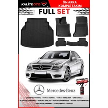 Ko Kaliteoto Mercedes C Serisi W204 2012 Model Plastik 3D Bagaj Havuzu ve Paspas Seti+Lastik Parlatıcı