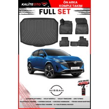 Ko Kaliteoto Nissan Qashqai Benzinli 2025 Model Alt 3D Bagaj Havuzu ve Paspas Seti+Lastik Parlatıcı