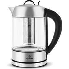 Emsan Cam 2215 Sıcaklık Ayarlı Bitki Çayı Makinesi Inox 2200W