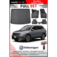 Ko Kaliteoto Volkswagen Tiguan 2020 Model Üst 3D Bagaj Havuzu ve Paspas Seti+Lastik Parlatıcı