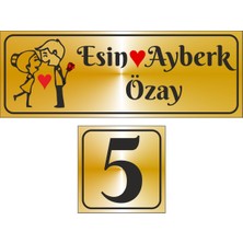 Outdoor One Metal Kapı İsimliği Gold 0010