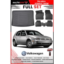 Ko Kaliteoto Volkswagen Golf 4 2002 Model 3D Bagaj Havuzu ve Paspas Seti+Lastik Parlatıcı
