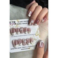 Easy Beauty Kedi Gözü Small Beden Kısa Küt 10 Adet Takma Tırnak Seti T232