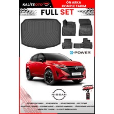 Ko Kaliteoto Nissan Qashqai E-Power 2026 Model Alt 3D Bagaj Havuzu ve Paspas Seti+Lastik Parlatıcı