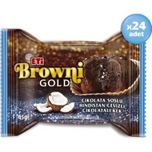 Eti Browni Gold Çikolata Soslu Hindistan Cevizli Çikolatalı Kek 45 G x 24 Adet