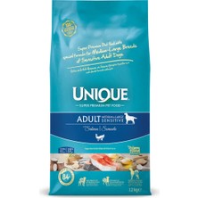 Unıque Unique Sensitive Orta ve Iri Irk Yetişkin Köpek Maması Somonlu 12 kg
