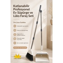 Missclean Katlanabilir Profesyonel Ev Süpürge ve Lüks Faraş Seti Beyaz Renk