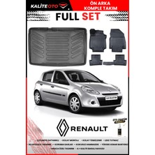 Ko Kaliteoto Renault Clio 3 Kancasız 2006 Model 3D Bagaj Havuzu ve Paspas Seti+Oto Parfümlü