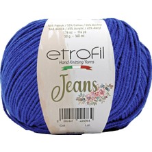 Etrofil Jeans Örgü İpi Okyanus Mavisi %55 Pamuk %45 Akrilik 50g 160m (019)