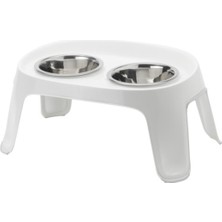 Moderna Skybar Dog Bowl Ayaklı Ikili Mama Kabı Beyaz 2X1950ML
