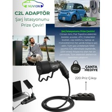 Nuvion C2L (Charger To Load) - 3'lü Priz Uzatmalı Elektrikli Araç Uyumlu Şarj Adaptörü - Özel Çantası Hediye