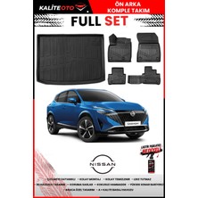 Ko Kaliteoto Nissan Qashqai Benzinli 2026 Model Üst 3D Bagaj Havuzu ve Paspas Seti+Lastik Parlatıcı