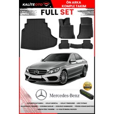 Ko Kaliteoto Mercedes C Serisi W205 2021 Model Rampalı Kulaklı 3D Bagaj Havuzu ve Paspas Seti+Numaratör Hediyeli