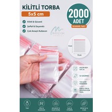 Merpak Ambalaj Kilitli Torba Şeffaf Kilitli Poşet Naylon Torba 5x5 cm 2000'LI