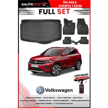 Ko Kaliteoto Volkswagen T-Cross 2020 Model Alt 3D Bagaj Havuzu ve Paspas Seti+Lastik Parlatıcı