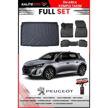 Ko Kaliteoto Peugeot 208 Elektrikli 2025 Model 3D Bagaj Havuzu ve Paspas Seti+Lastik Parlatıcı