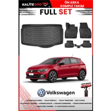 Ko Kaliteoto Volkswagen Polo 2022 Model Alt 3D Bagaj Havuzu ve Paspas Seti+Lastik Parlatıcı