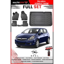 Ko Kaliteoto Opel Corsa D 2008 Model 3D Bagaj Havuzu ve Paspas Seti+Lastik Parlatıcı