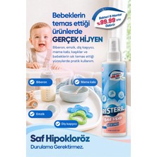 Resteril Biberon Temizleyici Alkolsüz Durulanmayan Saf Hipokloröz Biberon Sterilizatör Emzik Süt Pompası Hijyen Spreyi Bebek Dezenfektan Sprey Baby Kids 200ml