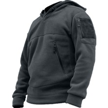 Genıus Store Erkek Polar  Outdoor Kapşonlu Kombat Tactical Cepli Polar