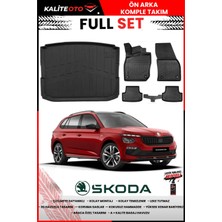 Ko Kaliteoto Skoda Karoq 2022 Model 3D Bagaj Havuzu ve Paspas Seti+Lastik Parlatıcı