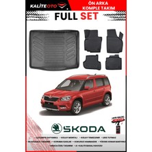 Ko Kaliteoto Skoda Yeti 2011 Model 3D Bagaj Havuzu ve Paspas Seti+Lastik Parlatıcı