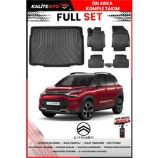 Ko Kaliteoto Citroen C3 Aircross 2023 Model Alt 3D Bagaj Havuzu ve Paspas Seti+Lastik Parlatıcı