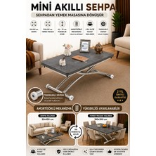 Mini Juppo Dışa K Akıllı Sehpa Üst Tabla Mdf Oval Köşe Alt Ayak Krom Kaplama