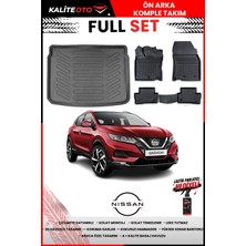 Ko Kaliteoto Nissan Qashqai 2018 Model Üst 3D Bagaj Havuzu ve Paspas Seti+Lastik Parlatıcı