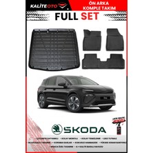 Ko Kaliteoto Skoda Elroq 2025 Model 3D Bagaj Havuzu ve Paspas Seti+Lastik Parlatıcı