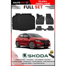Ko Kaliteoto Skoda Fabia 2023 Model 3D Bagaj Havuzu ve Paspas Seti+Numaratör Hediyeli