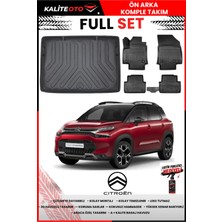 Ko Kaliteoto Citroen C3 Aircross 2022 Model Üst 3D Bagaj Havuzu ve Paspas Seti+Lastik Parlatıcı