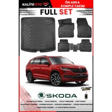 Ko Kaliteoto Skoda Kodiaq 2022 Model 3D Bagaj Havuzu ve Paspas Seti+Oto Parfümlü