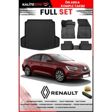 Ko Kaliteoto Renault Megane 4 Sedan 2019 Model Çift Cepli 3D Bagaj Havuzu ve Paspas Seti+Numaratör Hediyeli