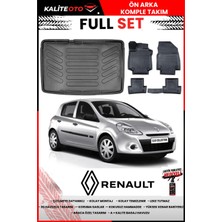 Ko Kaliteoto Renault Clio 3 Kancasız 2007 Model 3D Bagaj Havuzu ve Paspas Seti+Lastik Parlatıcı