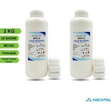Ancapol 10 Shore Beyaz RTV-2 Kalıp Silikonu - Esnek ve Dayanıklı Mum, Kokulu Taş ve Epoksi Silikonu 2 KG